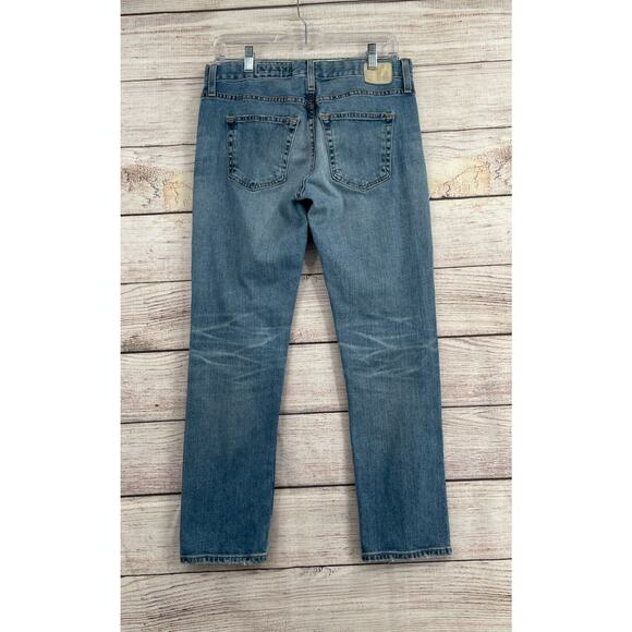 AG Adriano Goldschmied The Ex-Boyfriend Slim Jeans Women's 28 Blue Distressed - Picture 2 of 11